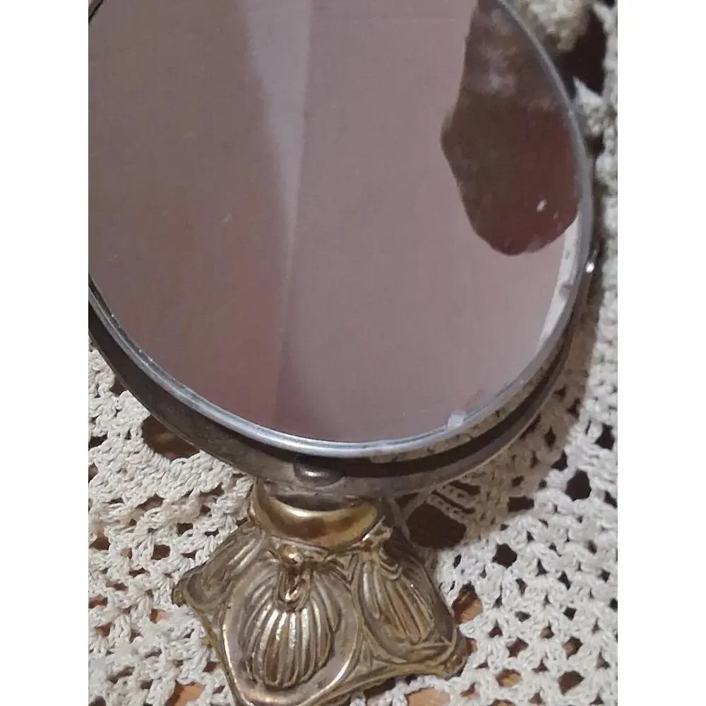 Vanity Hollywood Regency GlASS Mirror ORNATE TABLETOP COSMETIC 7